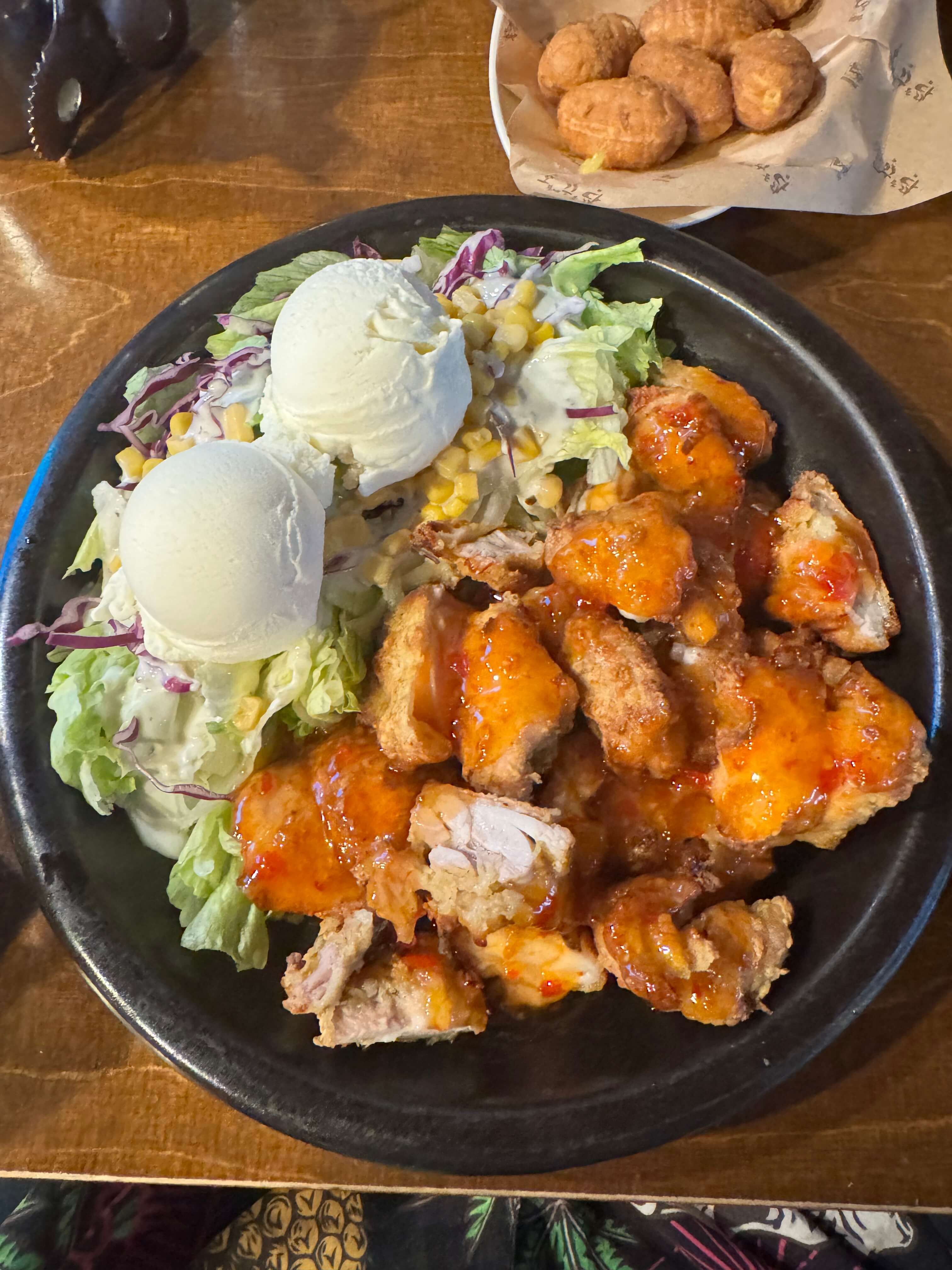 mokpo - salad with vanilla ice-cream 😅